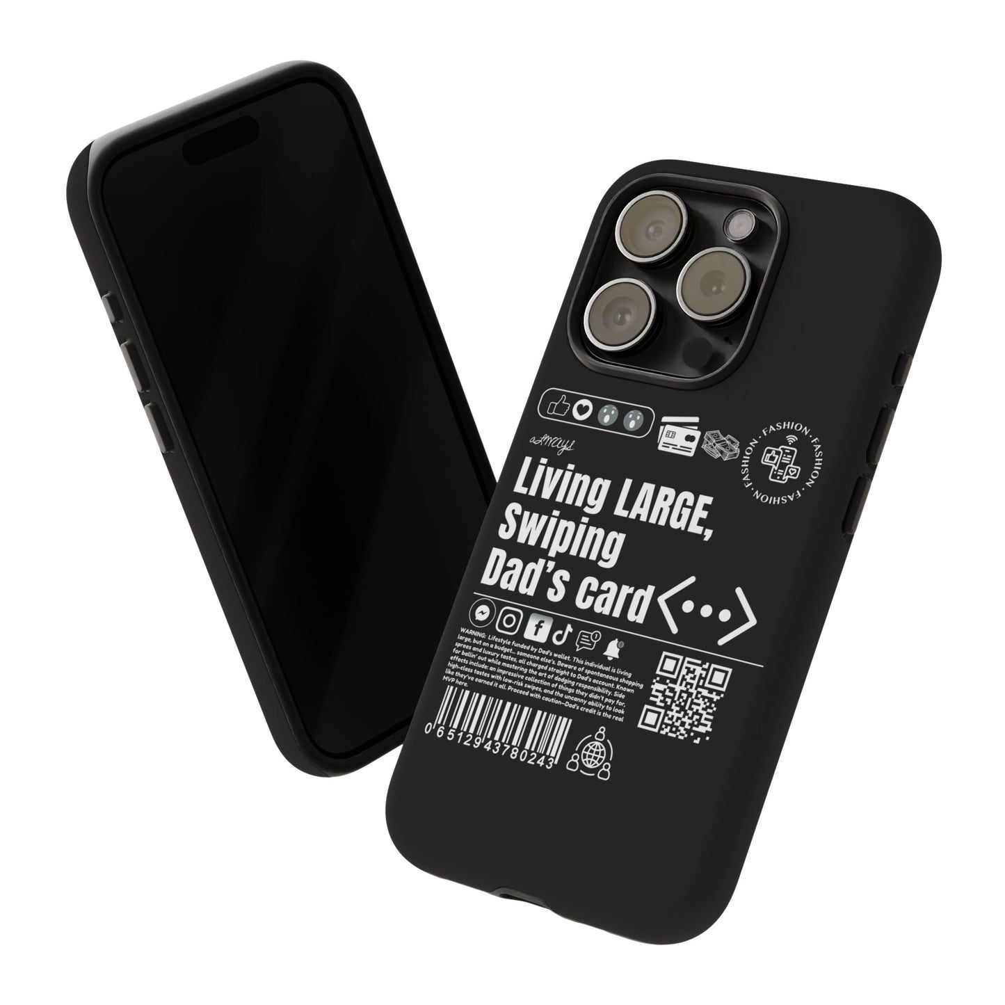 Virtuosoh Living Large Taugh Phone Case for iPhone - Black
