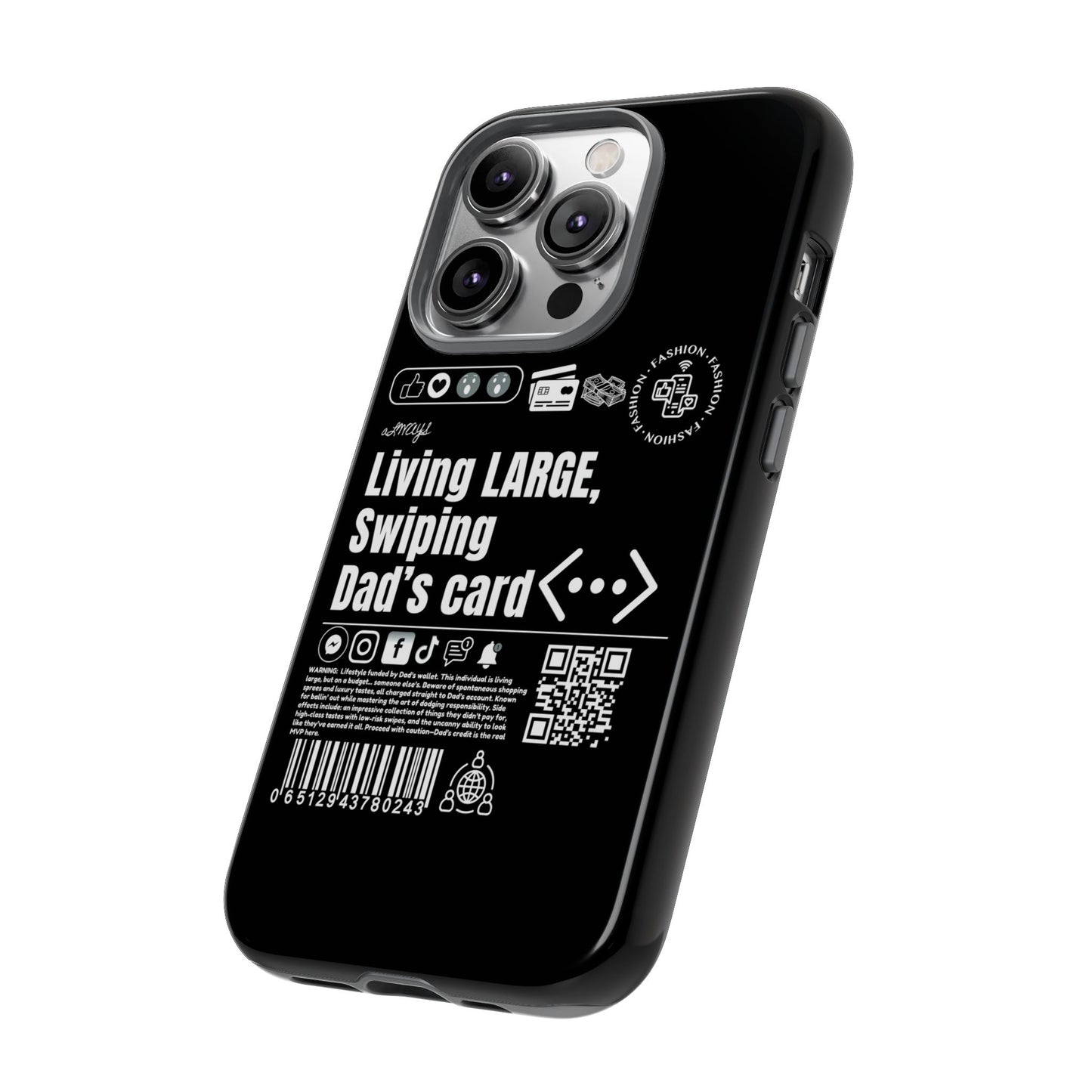 Virtuosoh Living Large Taugh Phone Case for iPhone - Black