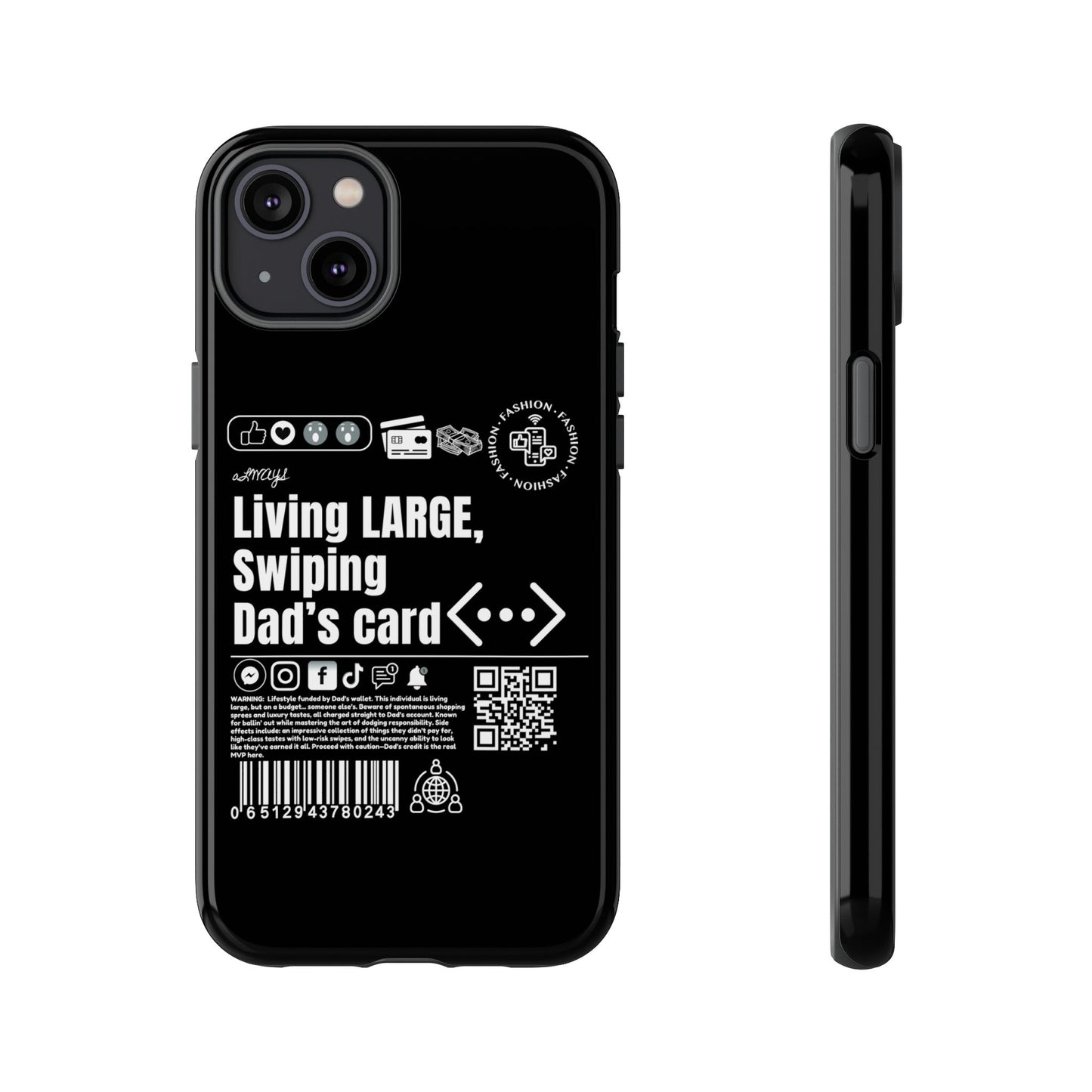 Virtuosoh Living Large Taugh Phone Case for iPhone - Black