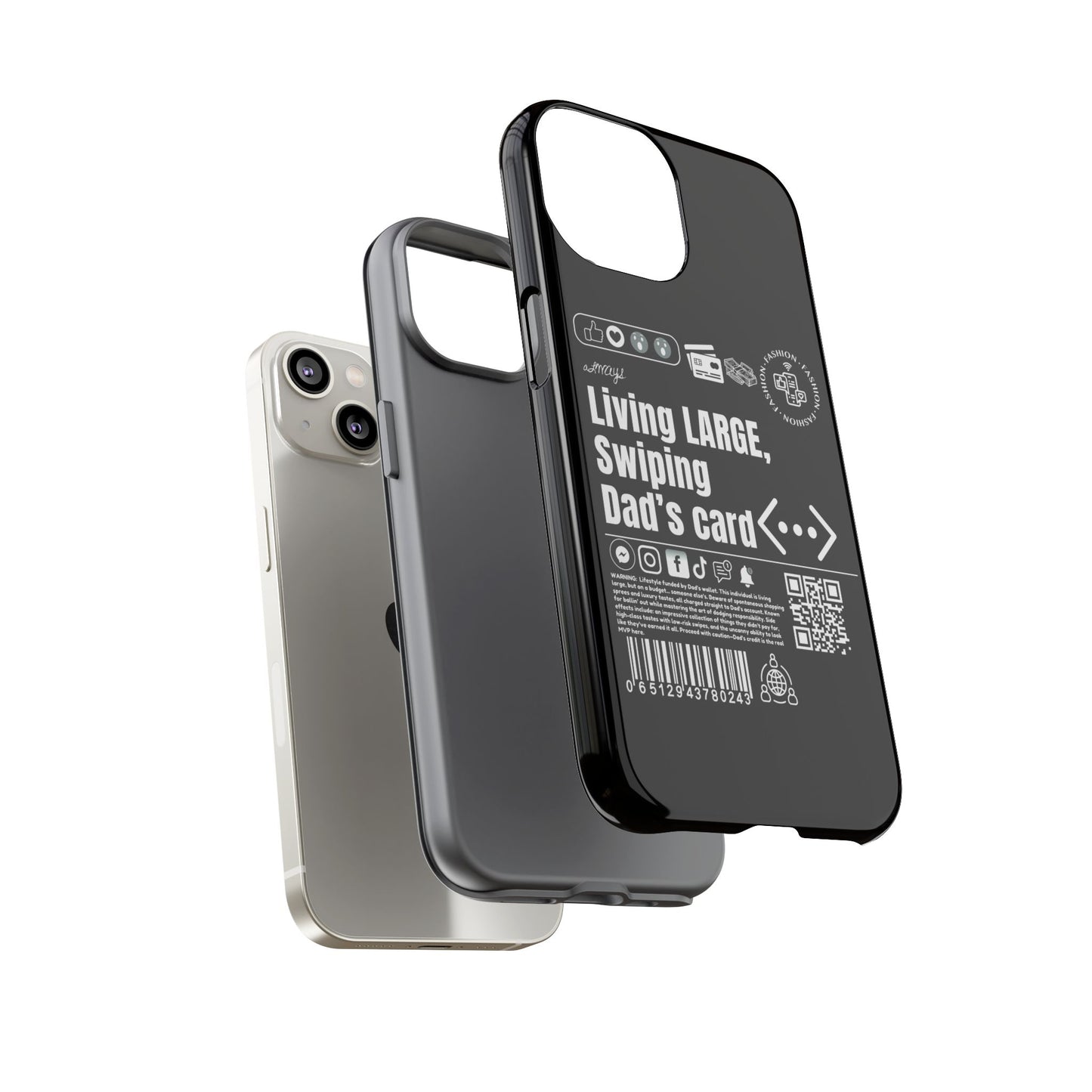 Virtuosoh Living Large Taugh Phone Case for iPhone - Black