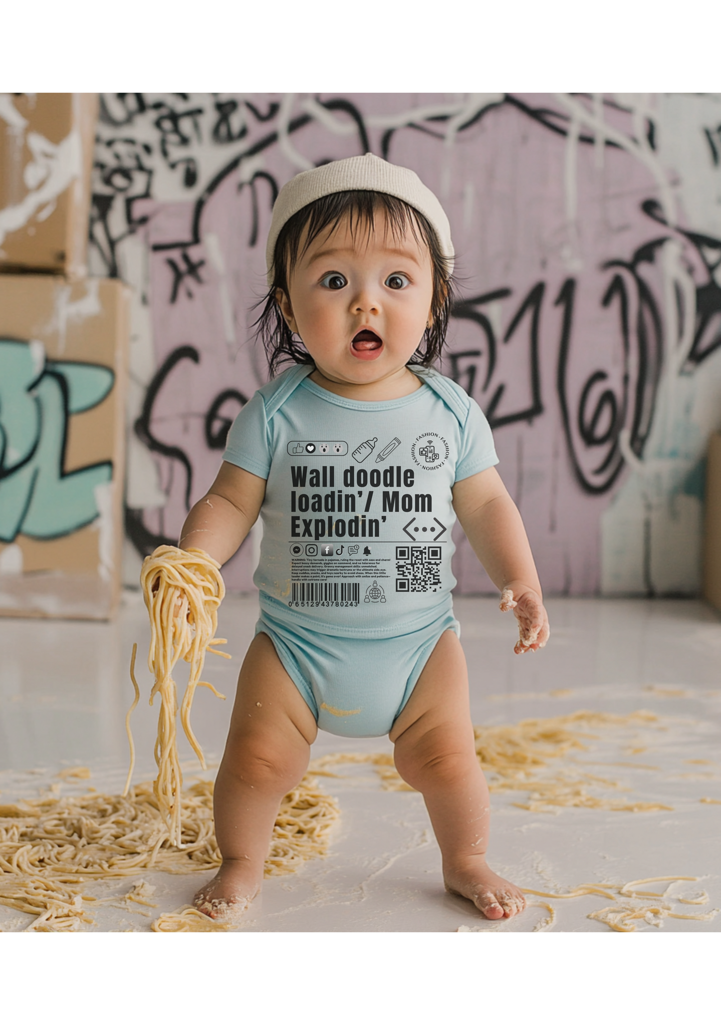 Virtuosoh Baby Wall Doodle Loadin' Babysuit
