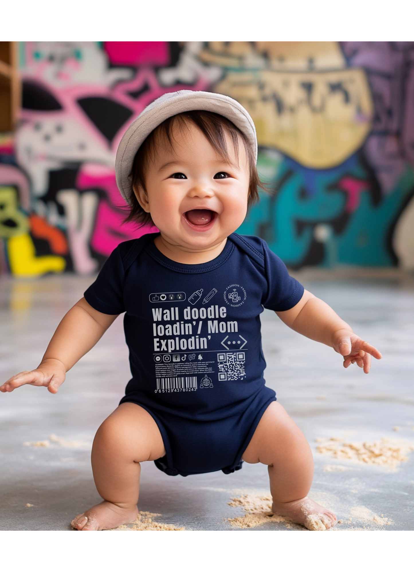 Virtuosoh Baby Wall Doodle Loadin' Babysuit