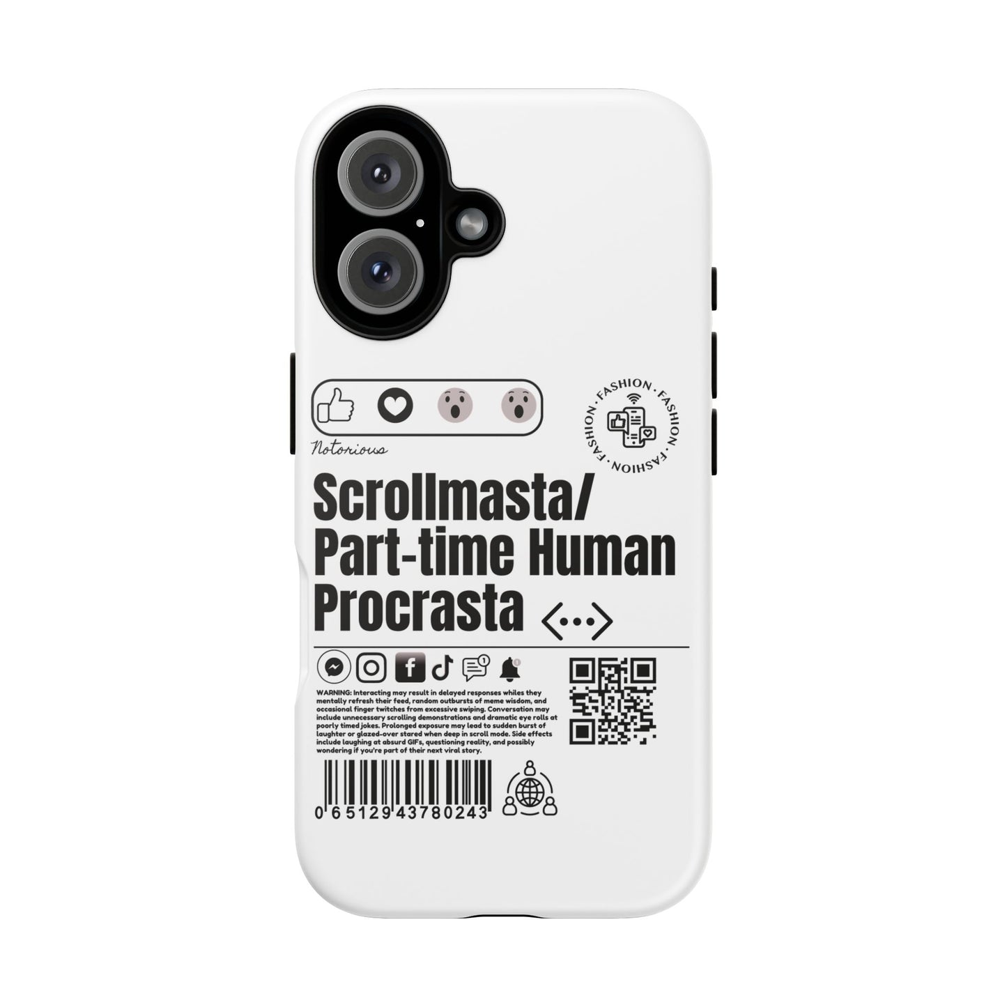 Virtuosoh Scrollmasta Tough Phone case for iPhone - White