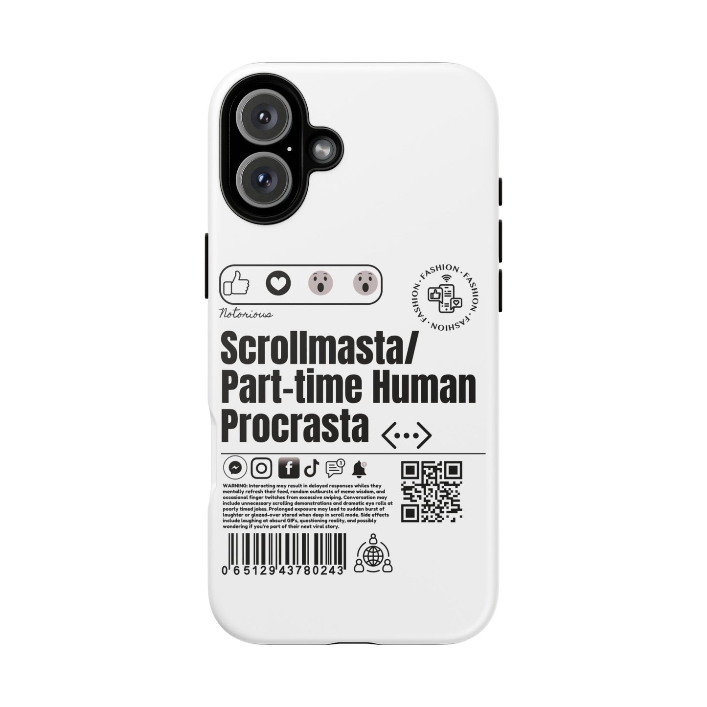 Virtuosoh Scrollmasta Tough Phone case for iPhone - White