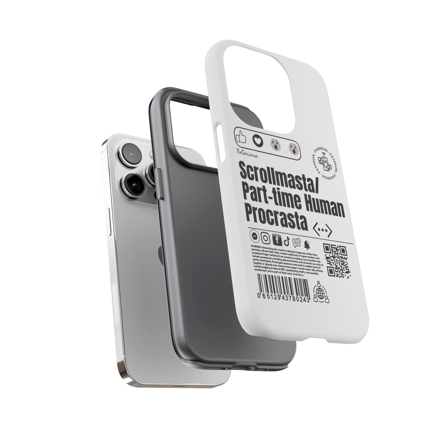 Virtuosoh Scrollmasta Tough Phone case for iPhone - White