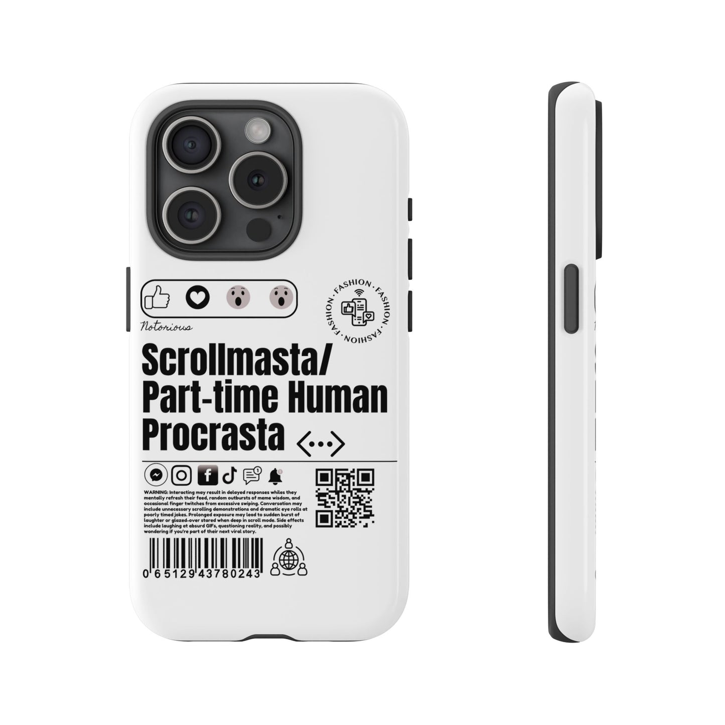 Virtuosoh Scrollmasta Tough Phone case for iPhone - White
