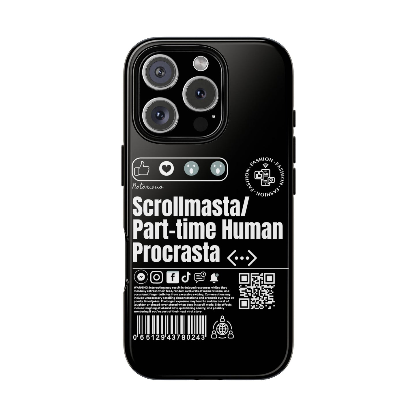 Virtuosoh Scrollmasta Tough Phone Case for iPhone -Black