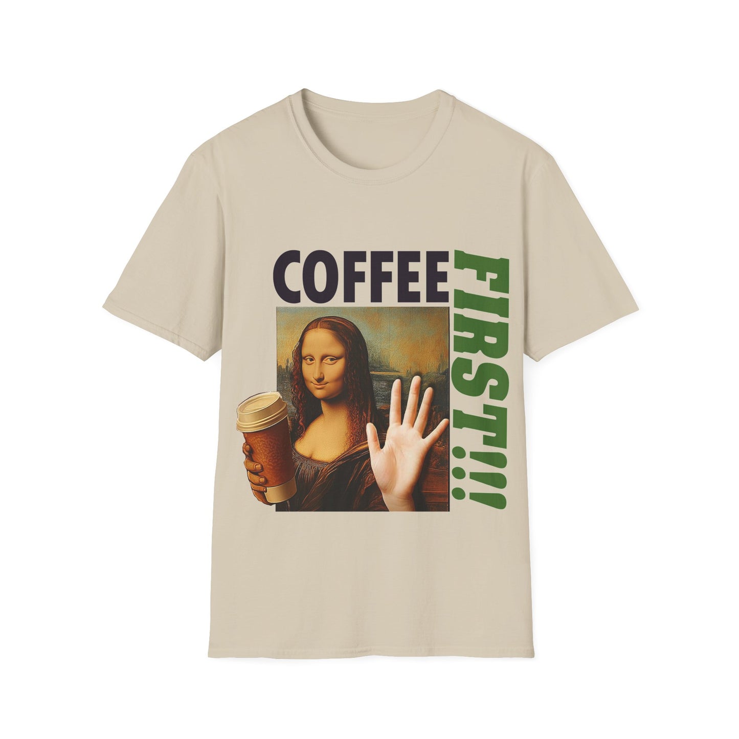 Virtuosoh Mona Lisa Coffee First soft style  Unisex T-shirt