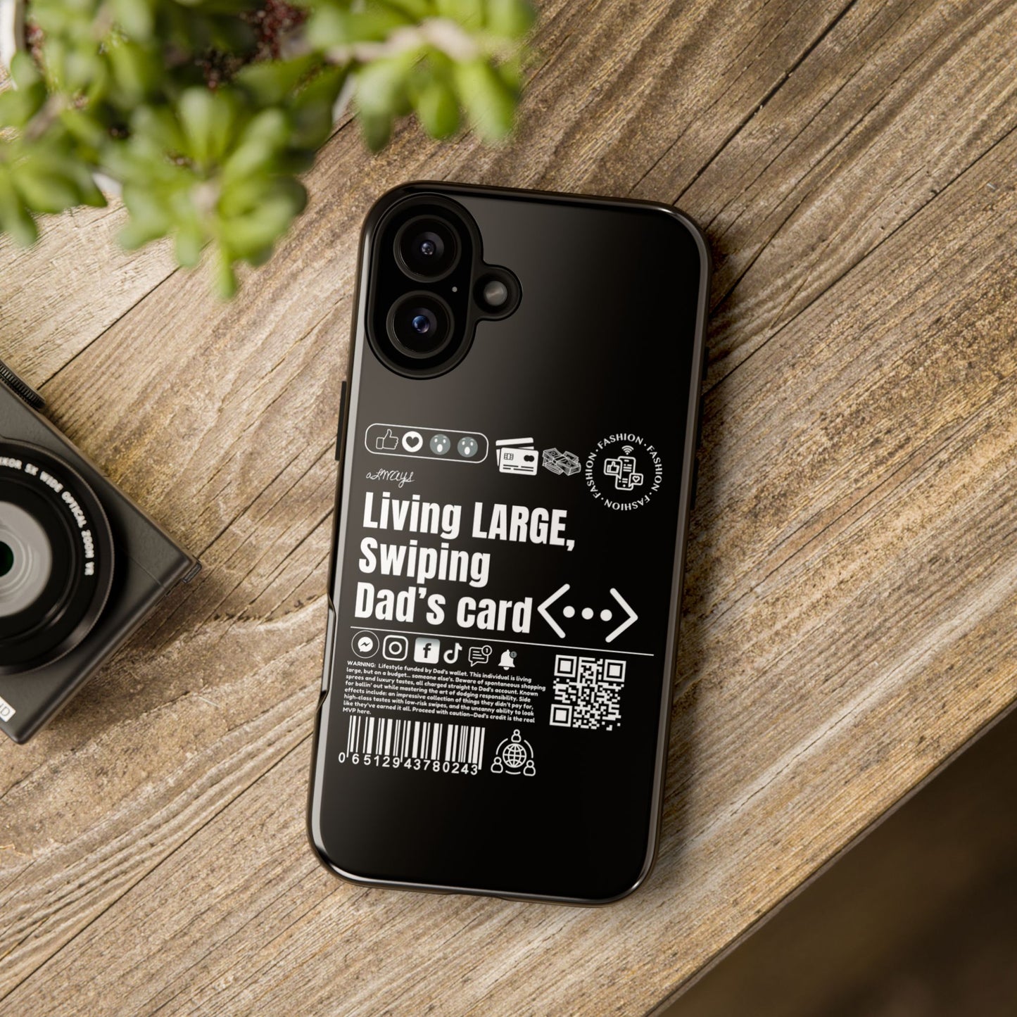Virtuosoh Living Large Taugh Phone Case for iPhone - Black