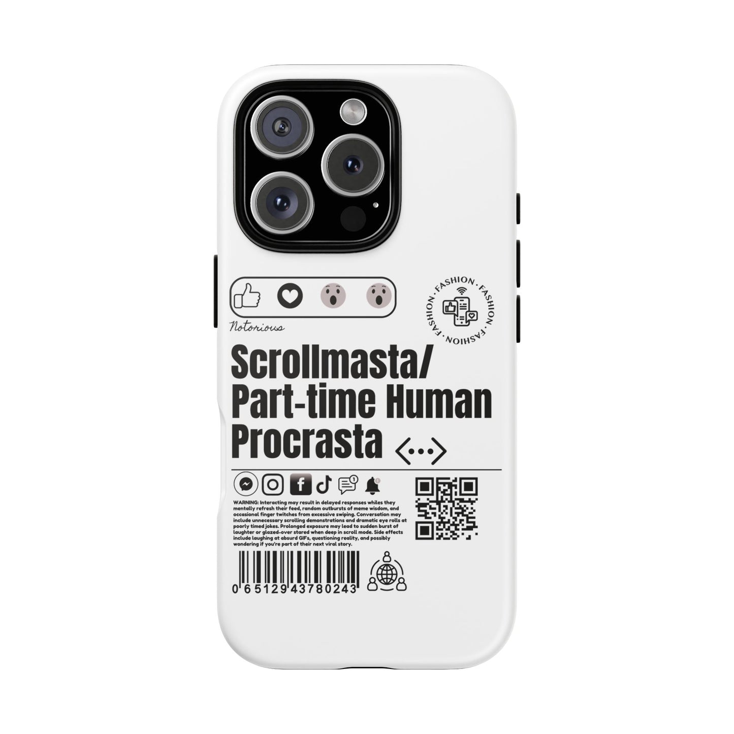 Virtuosoh Scrollmasta Tough Phone case for iPhone - White