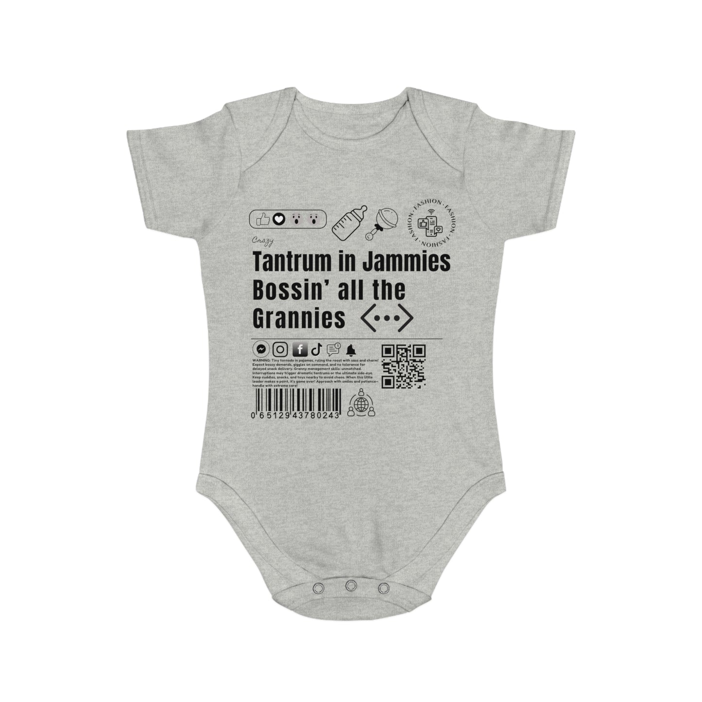 Virtuosoh Baby Tantrum in Jammies Babysuit