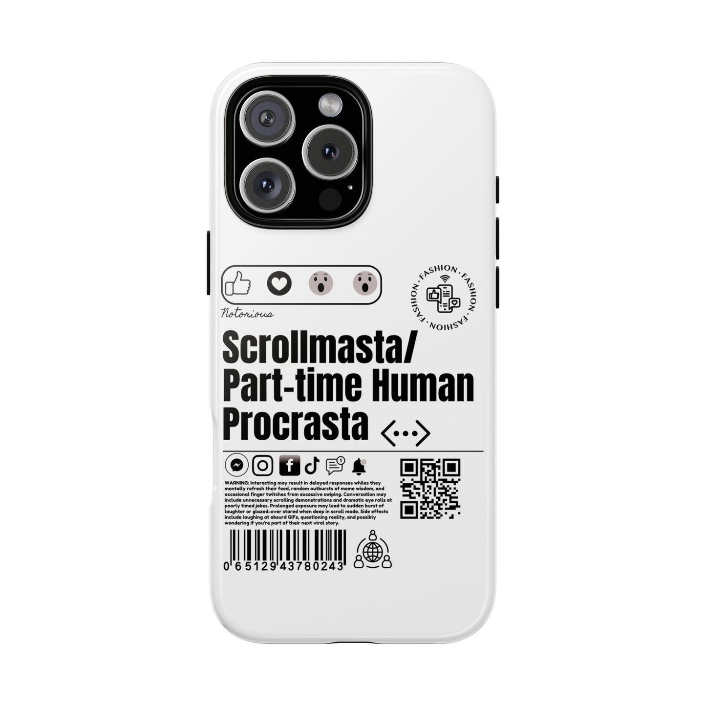 Virtuosoh Scrollmasta Tough Phone case for iPhone - White