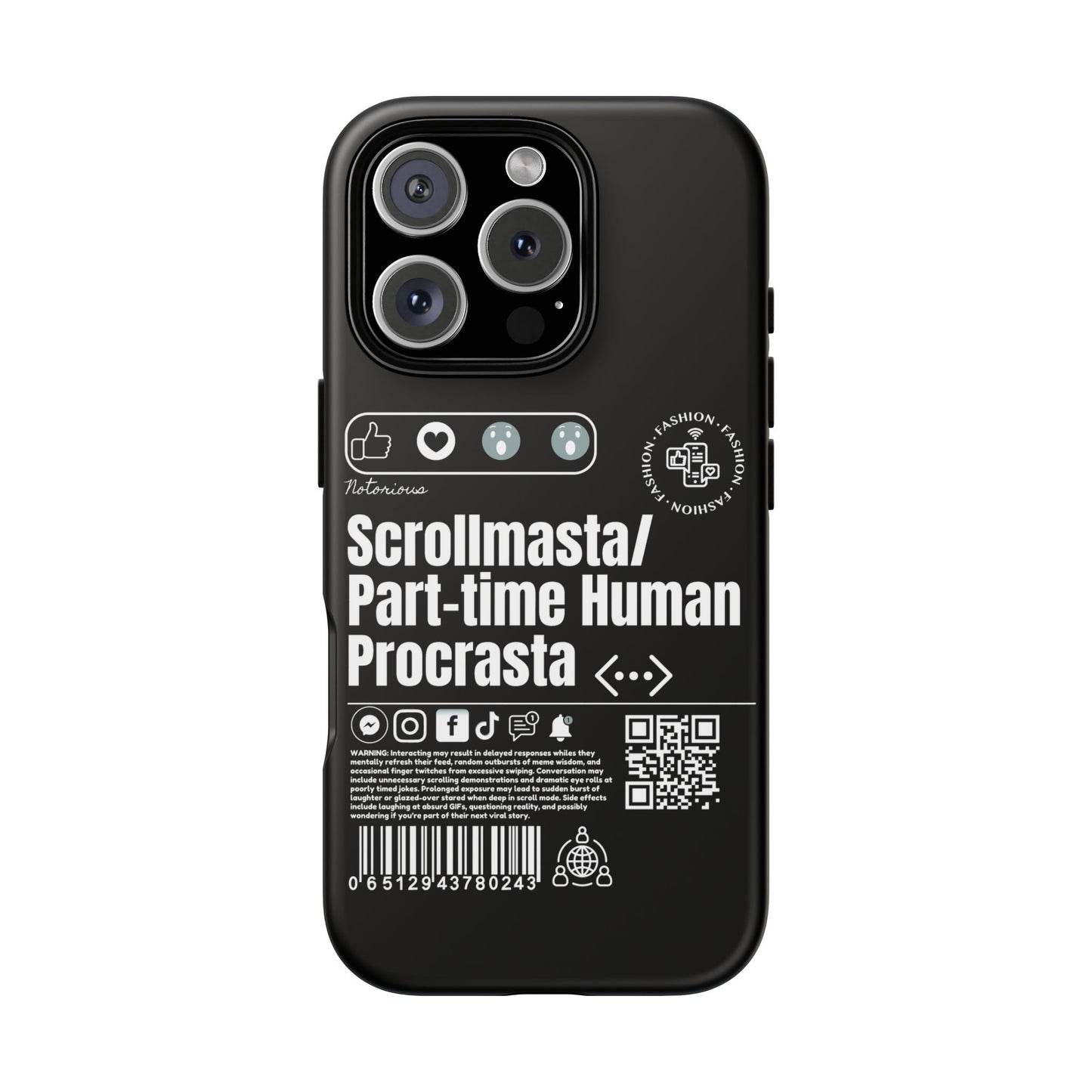 Virtuosoh Scrollmasta Tough Phone Case for iPhone -Black