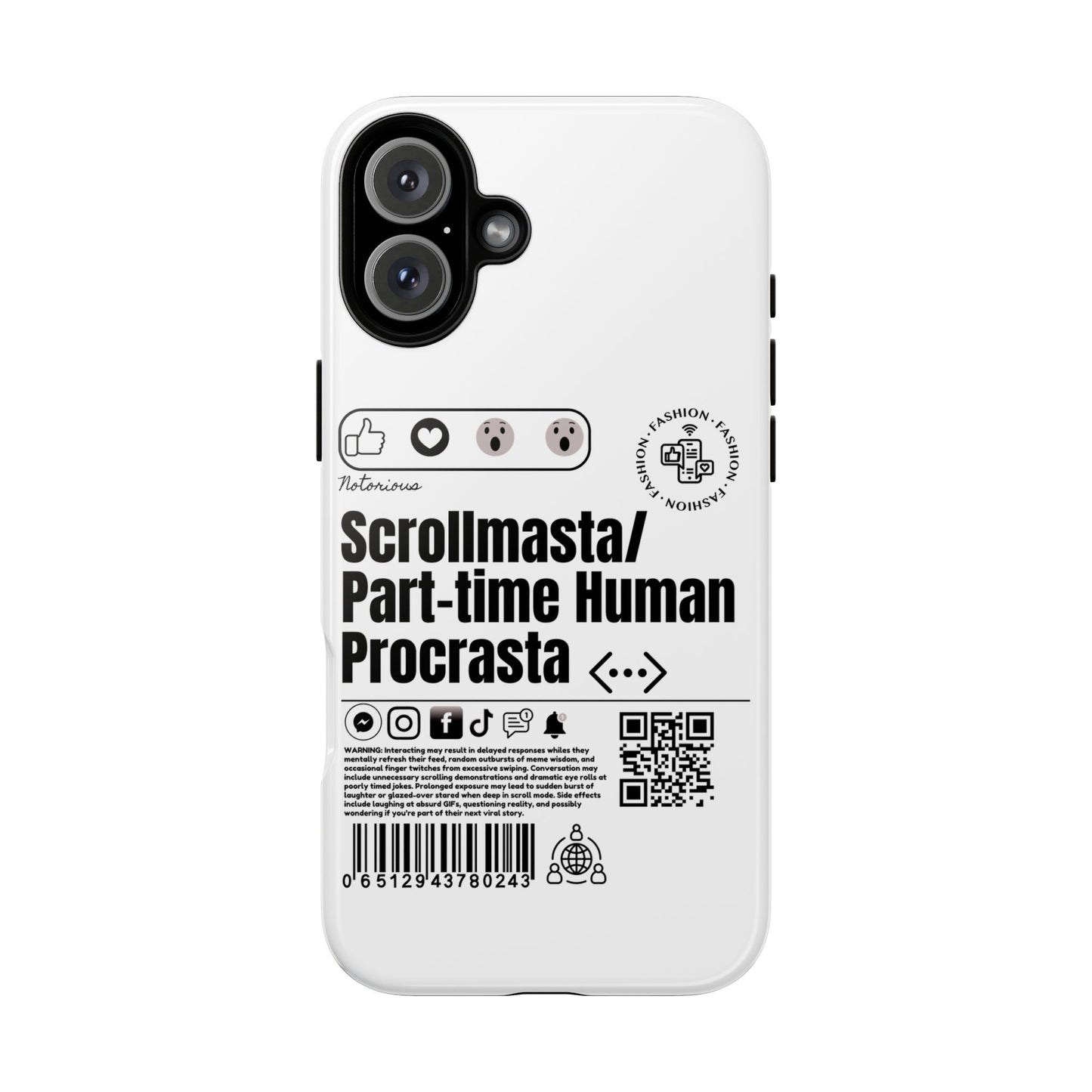 Virtuosoh Scrollmasta Tough Phone case for iPhone - White