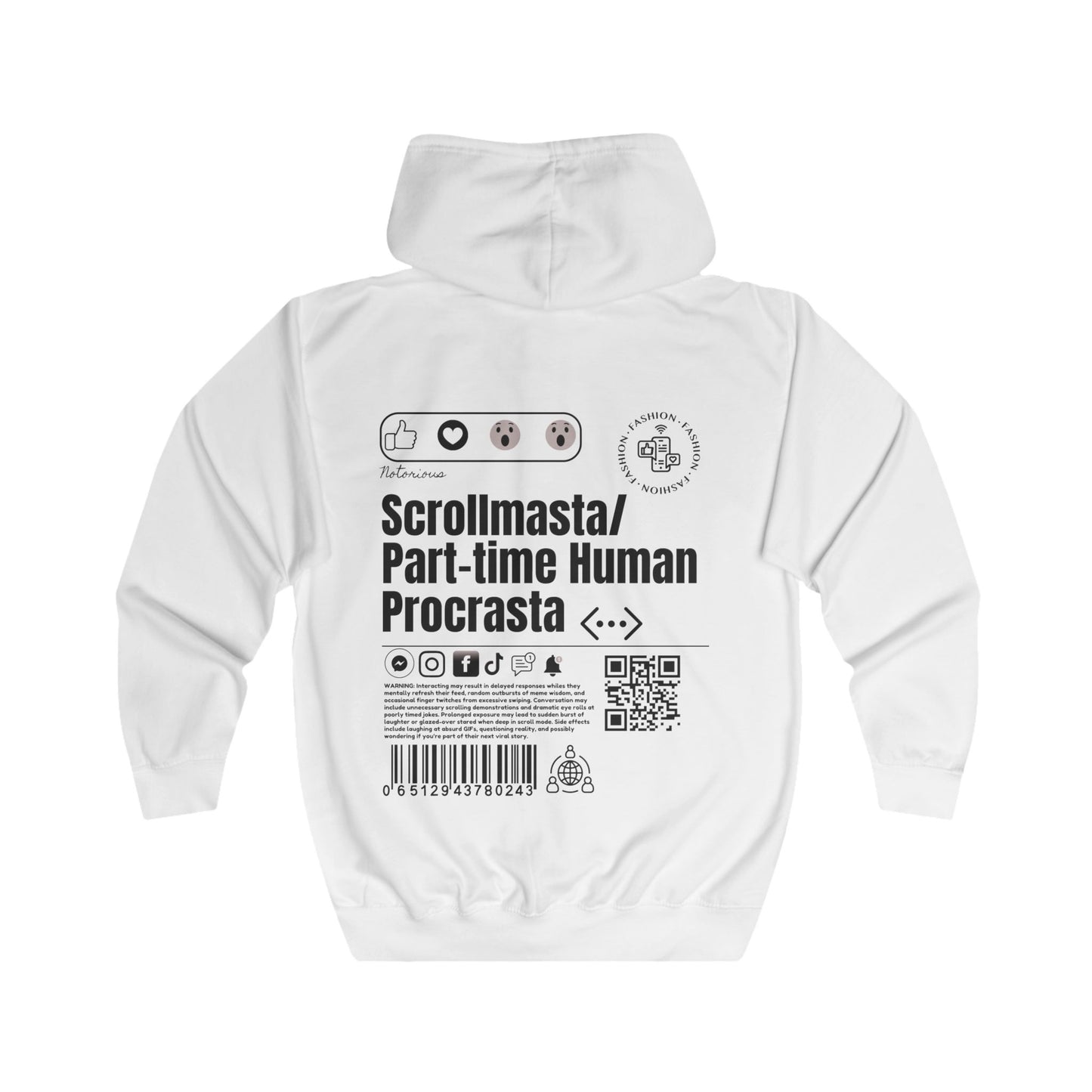 Virtuosoh Scrollmasta Unisex Zip Hoodie