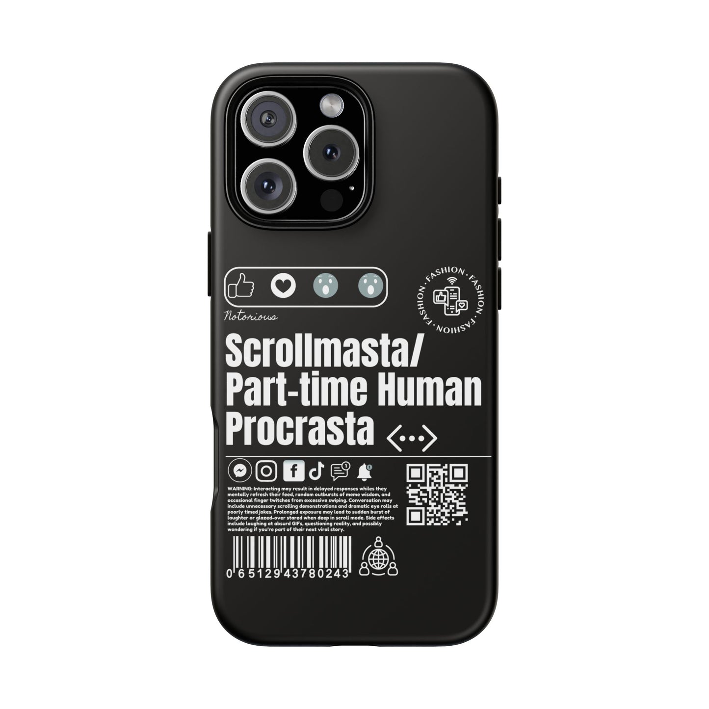 Virtuosoh Scrollmasta Tough Phone Case for iPhone -Black