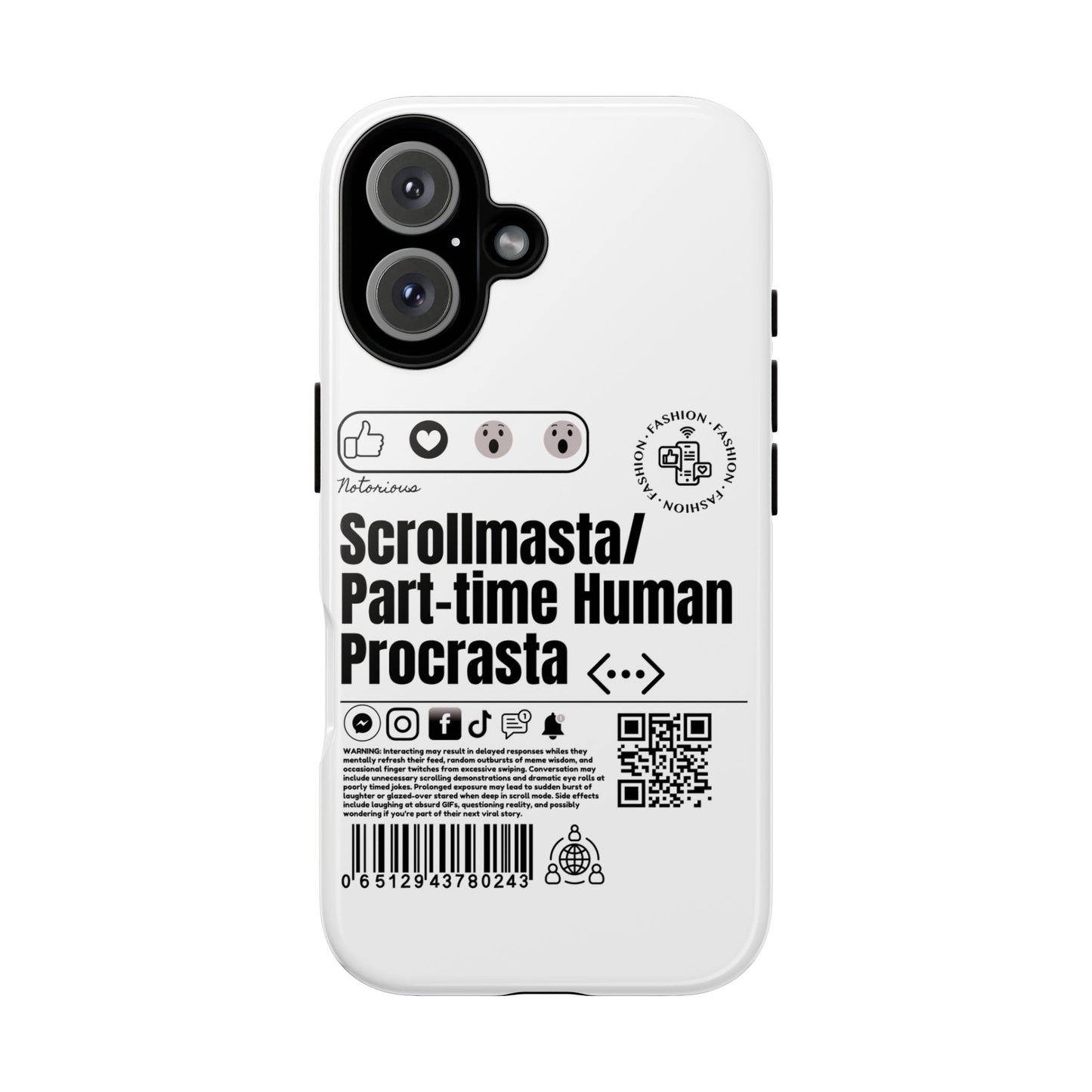 Virtuosoh Scrollmasta Tough Phone case for iPhone - White