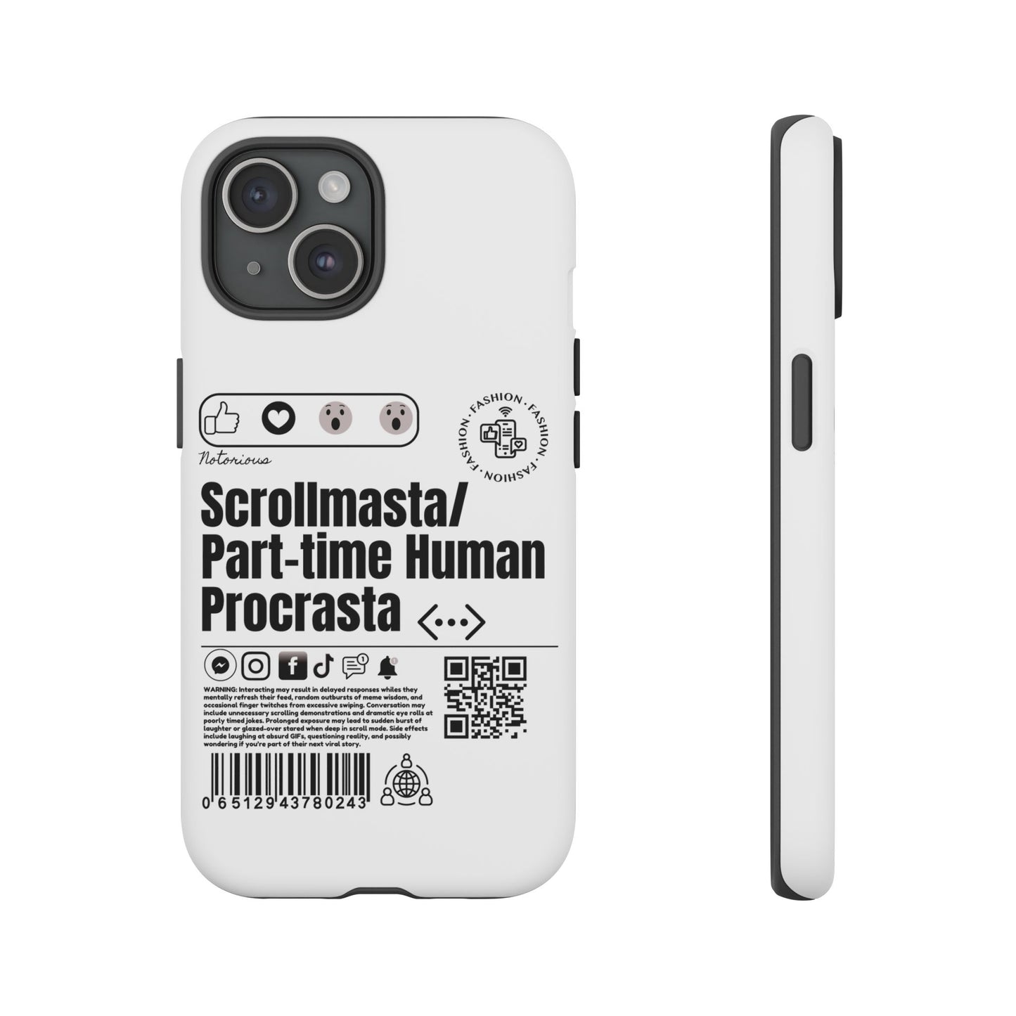 Virtuosoh Scrollmasta Tough Phone case for iPhone - White