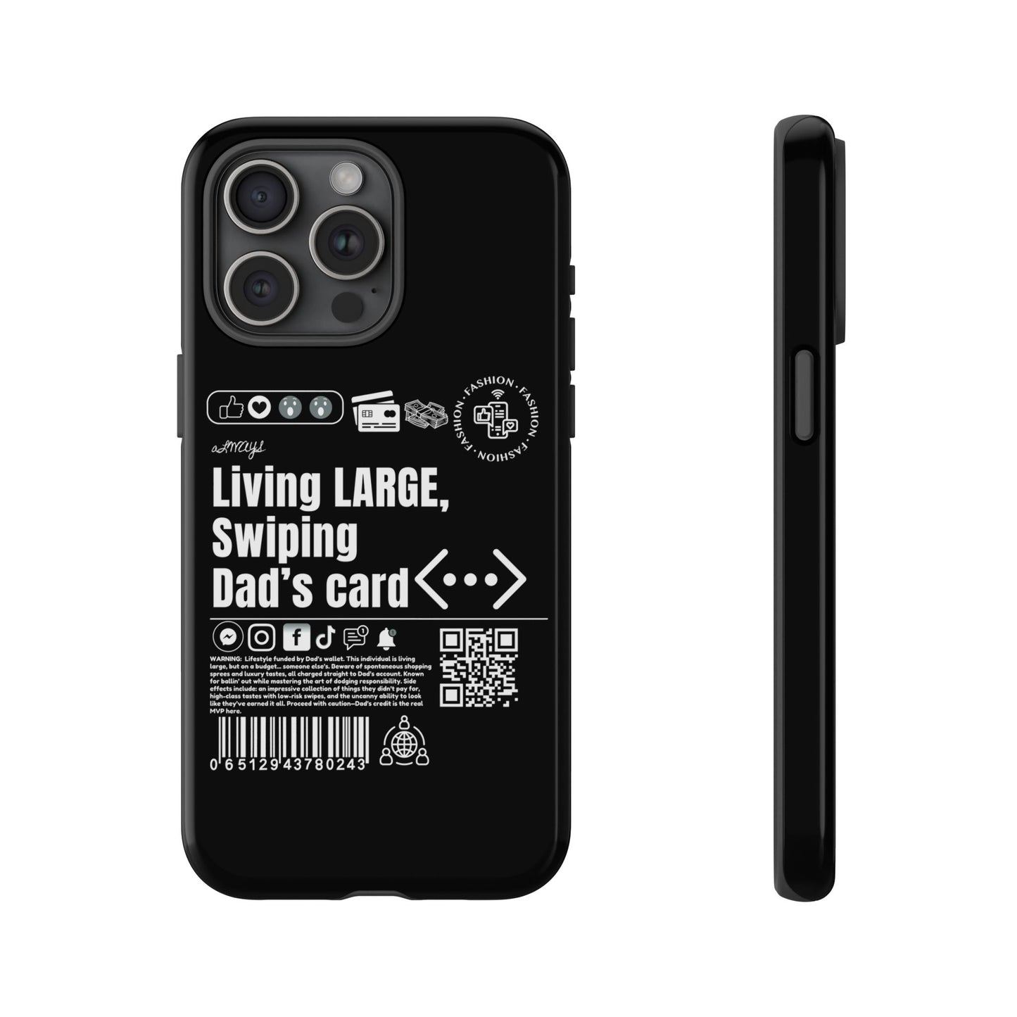Virtuosoh Living Large Taugh Phone Case for iPhone - Black