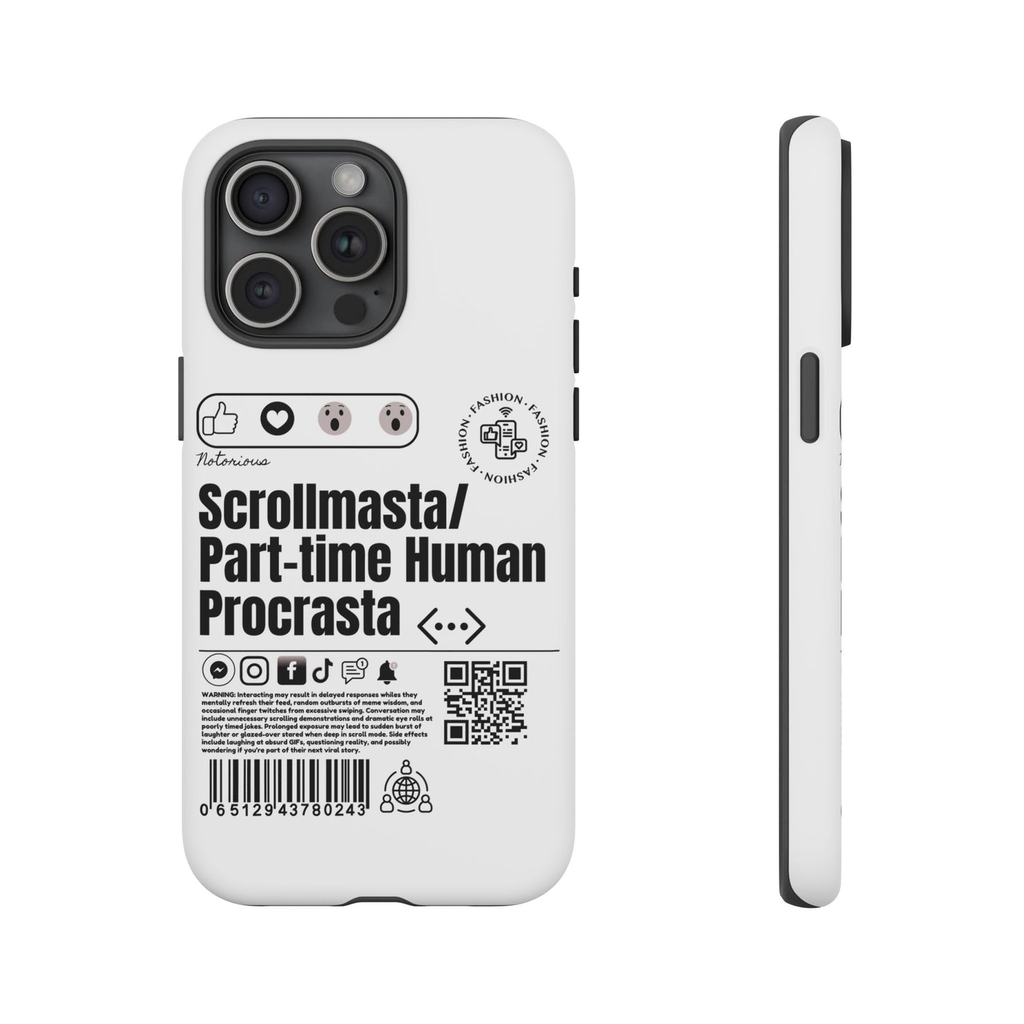Virtuosoh Scrollmasta Tough Phone case for iPhone - White