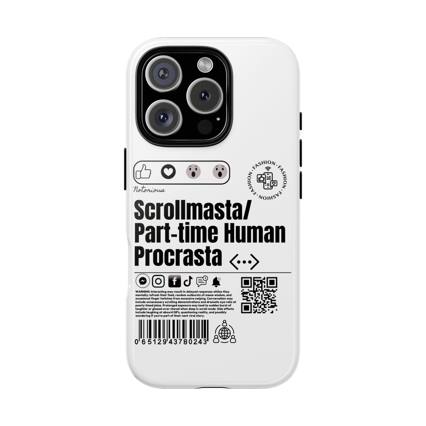 Virtuosoh Scrollmasta Tough Phone case for iPhone - White