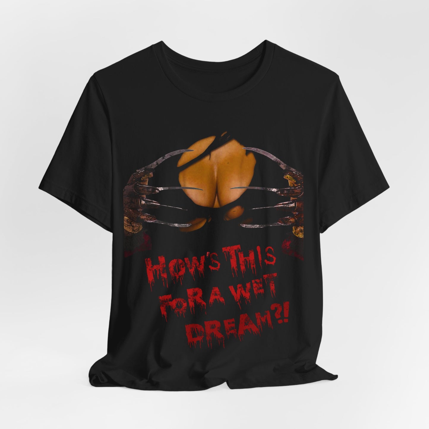 Virtuosoh Horror-Inspired women T-shirt : 'How's This For a Wet Dream?'