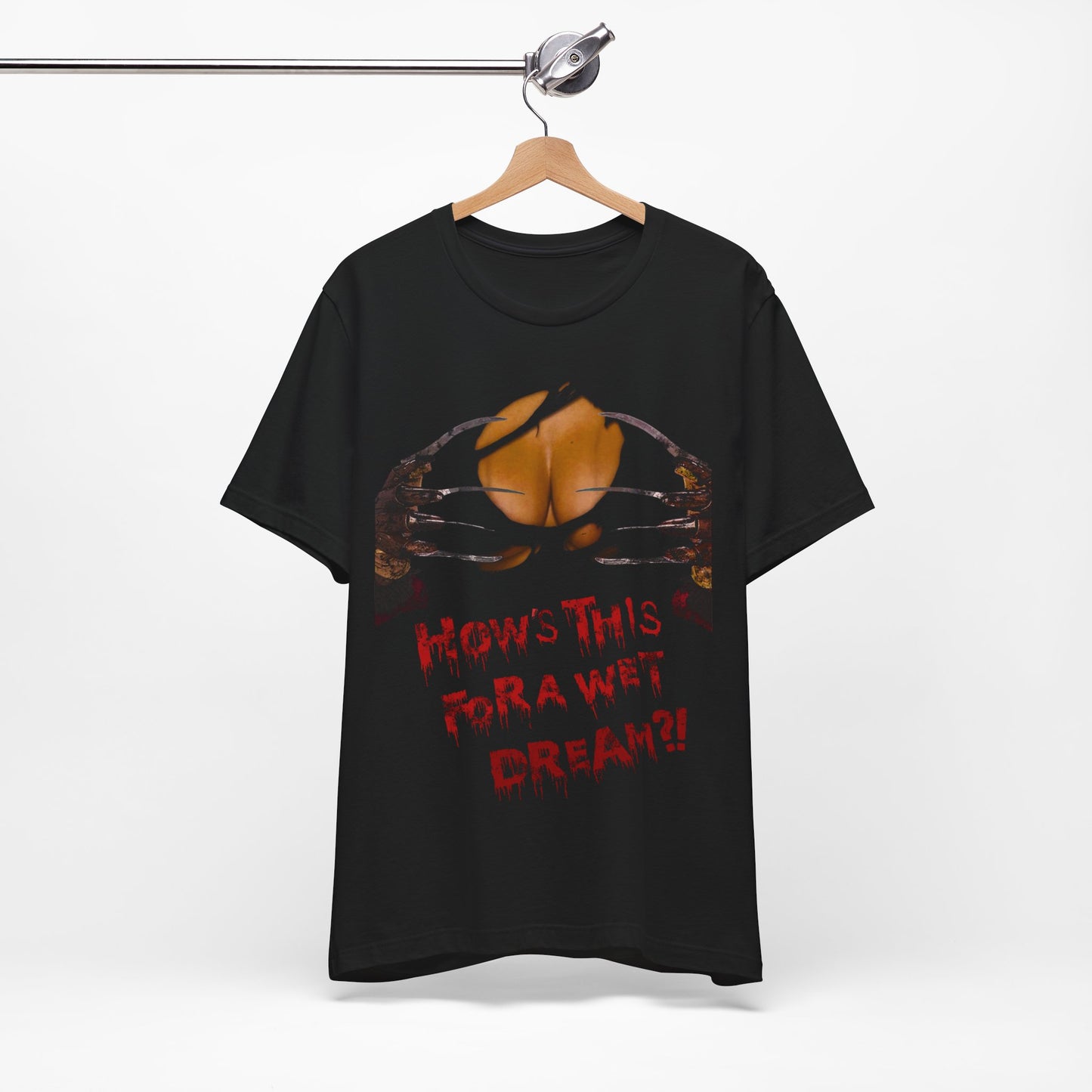 Virtuosoh Horror-Inspired women T-shirt : 'How's This For a Wet Dream?'