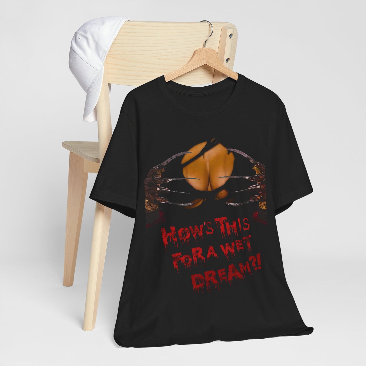 Virtuosoh Horror-Inspired women T-shirt : 'How's This For a Wet Dream?'
