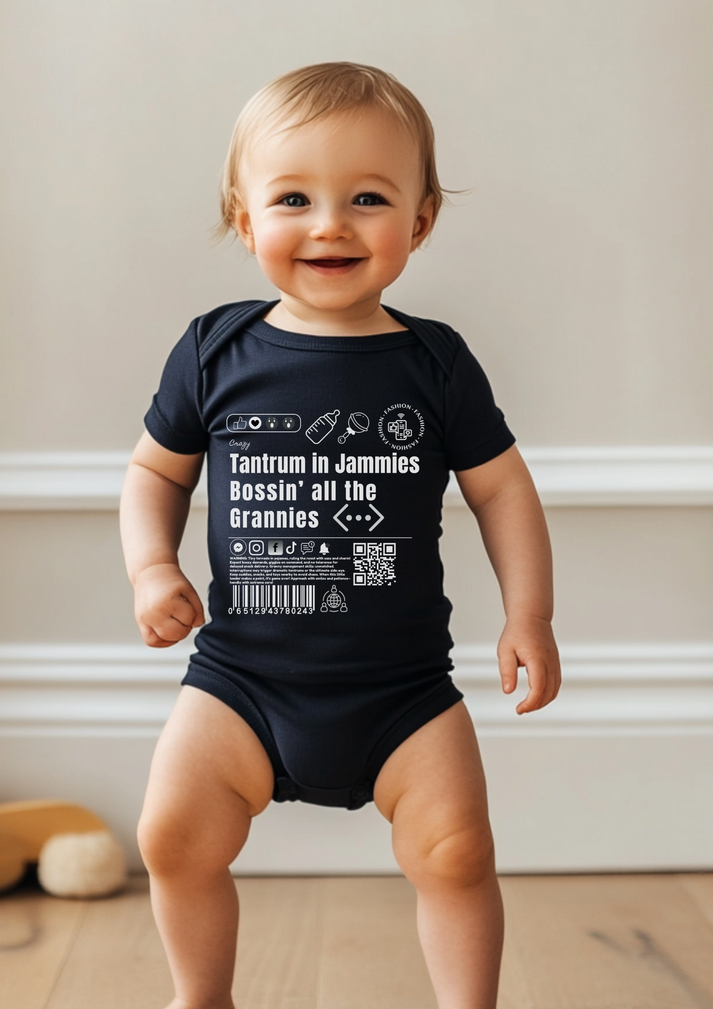 Virtuosoh Baby Tantrum in Jammies Babysuit