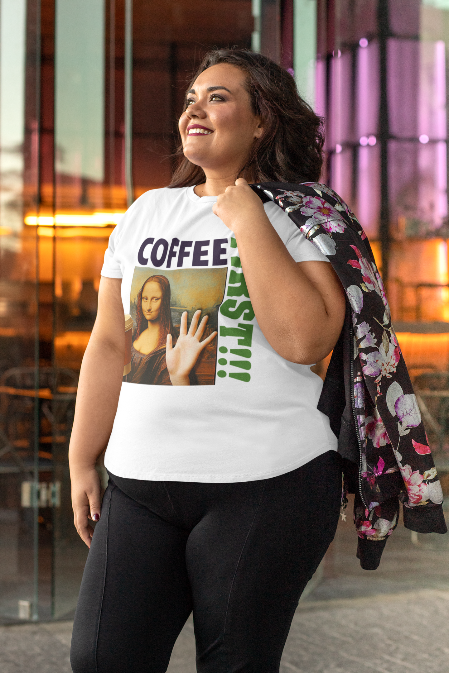 Virtuosoh Mona Lisa Coffee First soft style  Unisex T-shirt