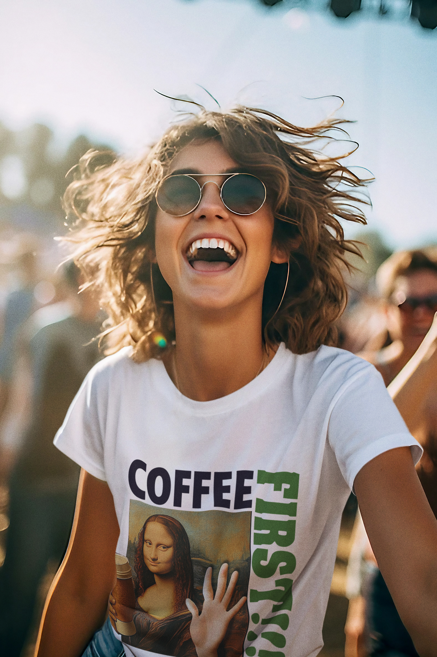 Virtuosoh Mona Lisa Coffee First soft style  Unisex T-shirt